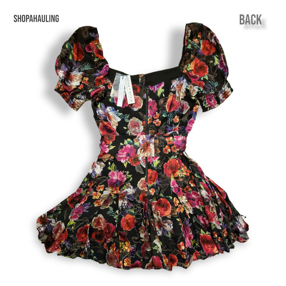 Alice and Olivia Floral Mini Dress - Size 10 - Picture 7 of 13